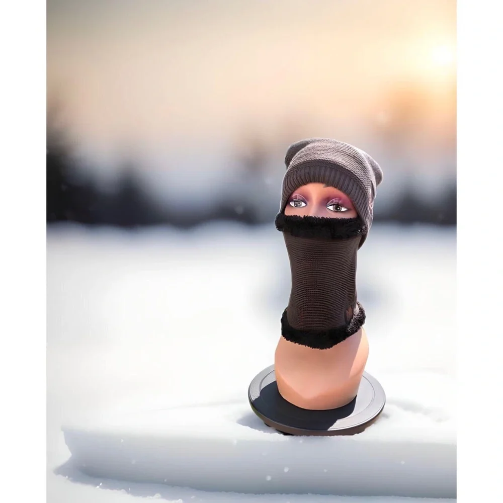 💕 2/ $29 Men’s Set of 2 Knitted Grey Hat and Warm Winter Face Mask Cotton 💕